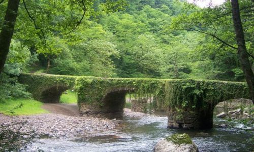 Zdjecie HISZPANIA / Gipuzkoa / Rezerwat Rio Leizaran / Kamienny most