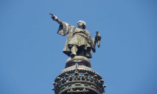 Zdjecie HISZPANIA / - / Barcelona / Pomnik Kolumba, ktry wskazuje palcem na Ameryke.