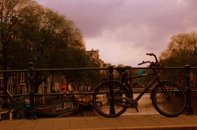 Zdjęcia: Amsterdam, pln-wsch, Rower o zachodzie, HOLANDIA Zdjęcia: Amsterdam, pln-wsch, Rower o zachodzie, HOLANDIA