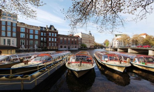 Zdjcie HOLANDIA / Amsterdam / Amstel / Statki spacerowe