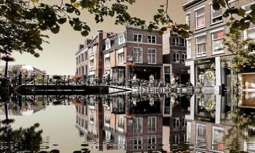 Zdjecie HOLANDIA / Zuid Holland / Leiden / Wysoka woda w Leiden