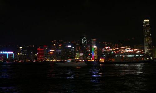 Zdjecie HONG KONG / Mongkok / ulica / wyspa w nocy