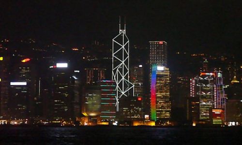 Zdjęcie HONG KONG / Koowlon / nadbrzeże / Wyspa nocą