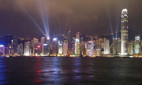 Zdjecie HONG KONG / Hong Kong / promenada gwiazd / noc