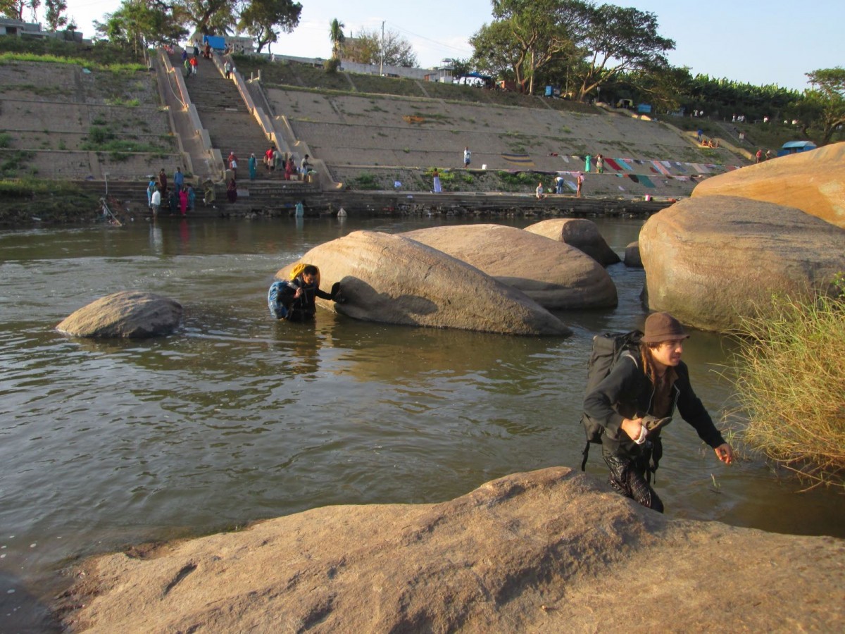Zdjęcia: Hampi, Karnataka, Przeprawa przez rzekę , INDIE Zdjęcia: Hampi, Karnataka, Przeprawa przez rzekę , INDIE