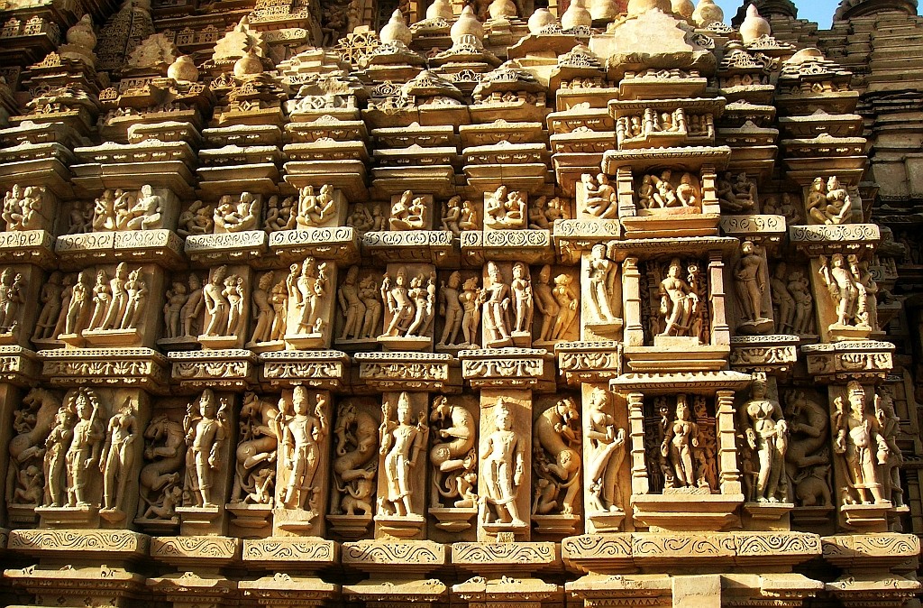 Zdjęcia: Khajuraho, Madhja Pradesh, świątynia Adinatha - detal elewacji, INDIE Zdjęcia: Khajuraho, Madhja Pradesh, świątynia Adinatha - detal elewacji, INDIE