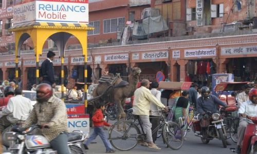 Zdjecie INDIE / Rajasthan / Jaipur / Skrzyzowanie w Jaipirze