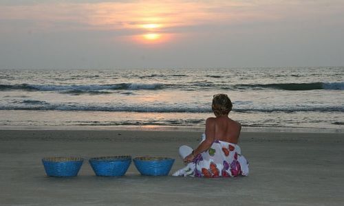 Zdjecie INDIE / Goa / plaa /  Zachd soca na Goa