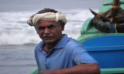 Zdj�cie INDIE / Kerala / Edava / Twarze Indii 2 - rybak