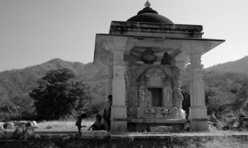 Zdjecie INDIE / Rajastan / Ranakpur / dziewczynka zgrabiami