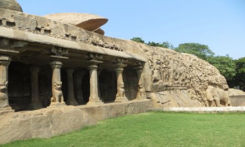 Zdjęcie INDIE / Tamil Nadu / Mamallapuram / wykute w skale