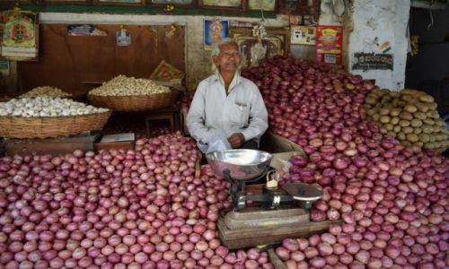 Zdjecie INDIE / Karnataka / Mysore / Handlarz Cebul