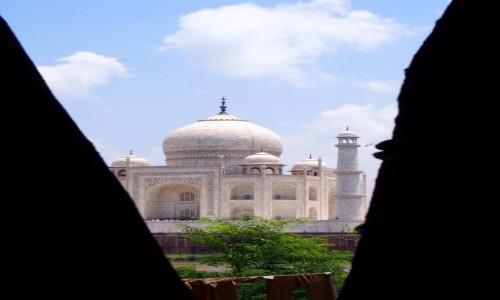 Zdjecie INDIE / Uttar Pradesh / Agra / Taj Mahal z ukrycia