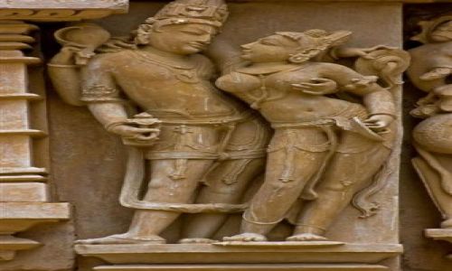 Zdjęcie INDIE / Madhya Pradesh  / Khajuraho / Kamienne rzeżby w Khajuraho
