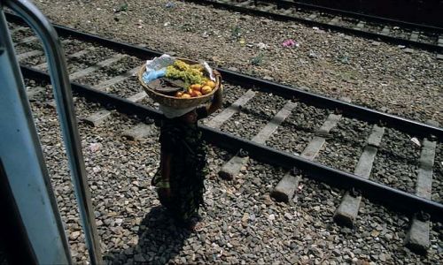 Zdjęcie INDIE / brak / w drodze do granicy z Nepalem / kobieta z owocami