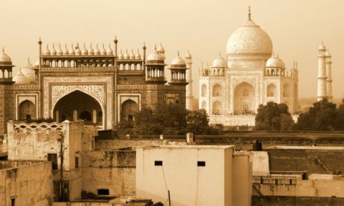 Zdjecie INDIE / Uttar Pradesh / Agra / Tadż Mahal z dachu hotelu