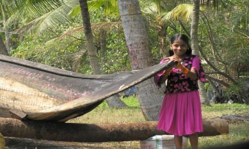 Zdjęcie INDIE / -Kerala / kanały między Kochin a Alapuzzha / zobaczcie jak zrobiona jest łódź