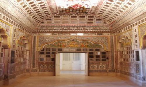 INDIE / Rajasthan / Jodhpur / fort Meherangarh - wystrj wntrz