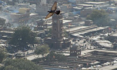 INDIE / Rajasthan / Jodhpur /  widok z fortu - wiea zegarowa