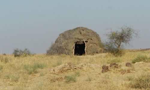 INDIE / Rajasthan / Jaisalmer - pustynia Thar / pustynne chatki