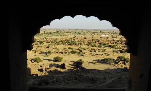 INDIE / Rajasthan / Jaisalmer - pustynia Thar / widok z opuszczonego fortu