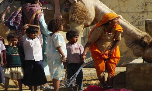 INDIE / Rajasthan / Jaisalmer - pustynia Thar / ycie w wiosce