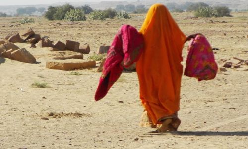 INDIE / Rajasthan / Jaisalmer - pustynia Thar / ycie w wiosce