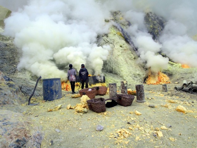 Zdj cia: Wulkan Ijen, Jawa, Siarkowe zoa , INDONEZJA