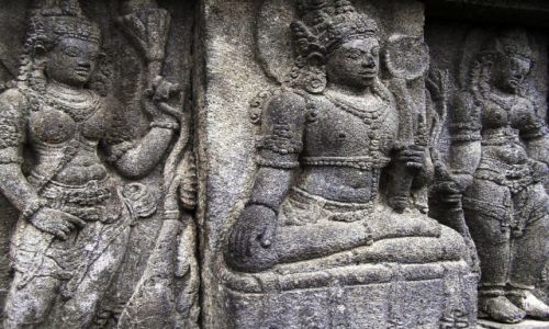 Zdjęcie INDONEZJA / Jawa / Swiatynia Prambanam / Światynna rzeżba