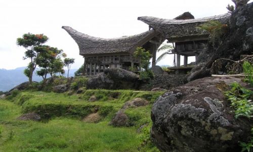 Zdjcie INDONEZJA / Suliwasi / Kete Kesu / Groby kamienne Toradw