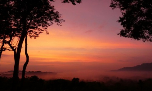 Zdjcie INDONEZJA / JAVA/okolice Yogyakarty  / Setumbu Hills/ Borobudur / oczekujc na wschd soca nad Borobudur