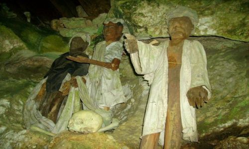 Zdjecie INDONEZJA / Sulawesi Poudniowe / Tampangallo / figury Tau-tau