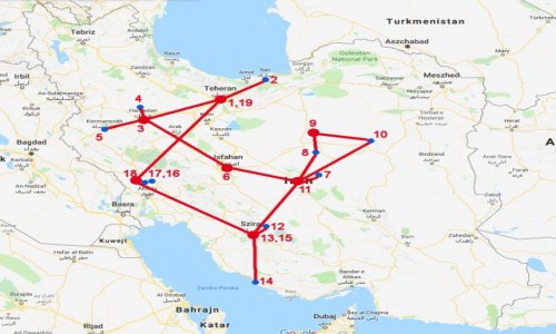 Zdjecie IRAN / - / Iran / Mapa trasy