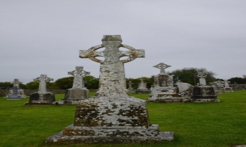 Zdjcie IRLANDIA / hrabstwo Offaly / Clonmacnoise / Krzye celtyckie