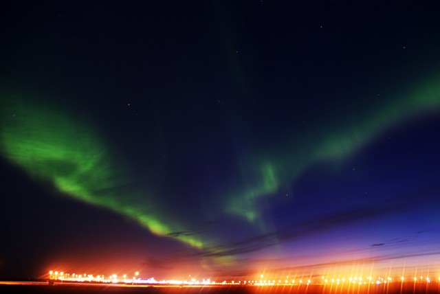 Zdj cia: Keflavik, Keflavik, Zorza Polarna nad Keflavikiem, ISLANDIA