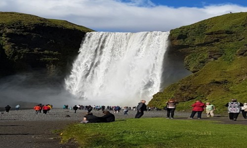 Zdjecie ISLANDIA / Wodospad Skogafoss / Wodospady / Islandia