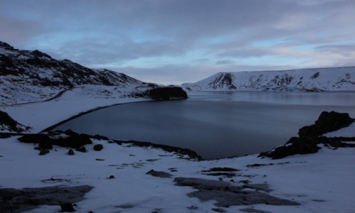 Zdjecie ISLANDIA / Reykjavik / Jezioro Kleifarvatn / Przyprszone niegiem