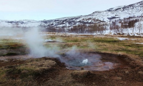 Zdjecie ISLANDIA /  Geysir / Strokkur  / Pole geotermalne