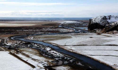 Zdjecie ISLANDIA / Poudniowe wybrzee / Wodospad Skogafoss / Wstka rzeki Skoga