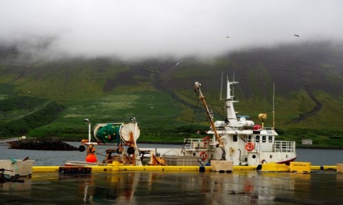 Zdjęcie ISLANDIA / Firdy zachodnie / Flateyri / obrazek z chmurami