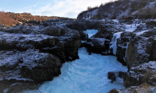 Zdjcie ISLANDIA / Reykjavik  / Husafell  / Wodospad Barnafoss