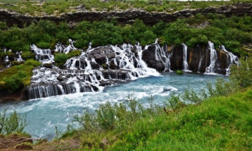 Zdjcie ISLANDIA / Islandia rodkowo-zachodnia / Hraunfossar / Islandia - kraina tysica planet