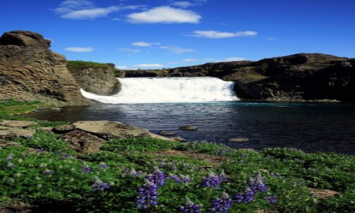 Zdjcie ISLANDIA / Rzeki Fossa i Pjrsa / . / Wodospad Hjalparfoss 