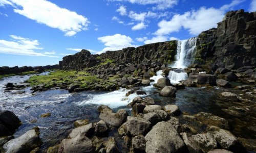 Zdjcie ISLANDIA / Park Narodowy Thingvellir / . / Wodospad Oxararfoss
