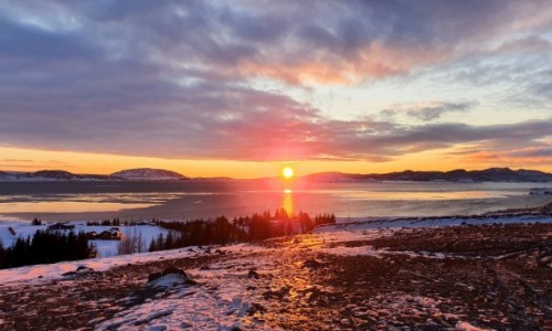 Zdjecie ISLANDIA / Pingvellir / Pingvellir / Zachd Soca nad Pingvellir Islandia