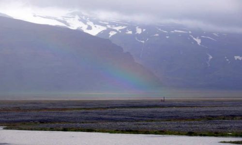 Zdjcie ISLANDIA / Poudniowa Islandia / Okolice Vik / Tcza przed lodowcem Vatnajokull