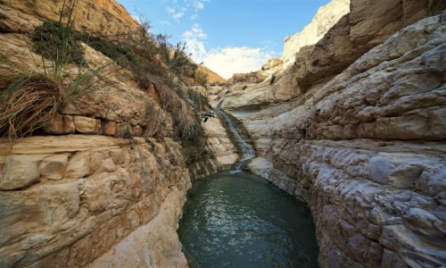 Zdjecie IZRAEL / Morze Martwe / Ein Gedi / Wielka misa z wodospadem