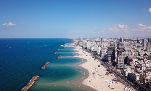IZRAEL / --- / Linia brzegowa nad Morzem rdziemnym w pobliu Tel Awiwu  / Tel Awiw