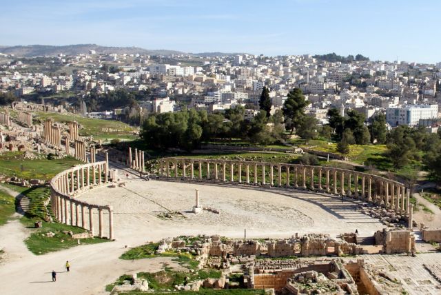 Zdjęcia: Jarash, Jarash, Owalne forum kolumnadą, JORDANIA Zdjęcia: Jarash, Jarash, Owalne forum kolumnadą, JORDANIA
