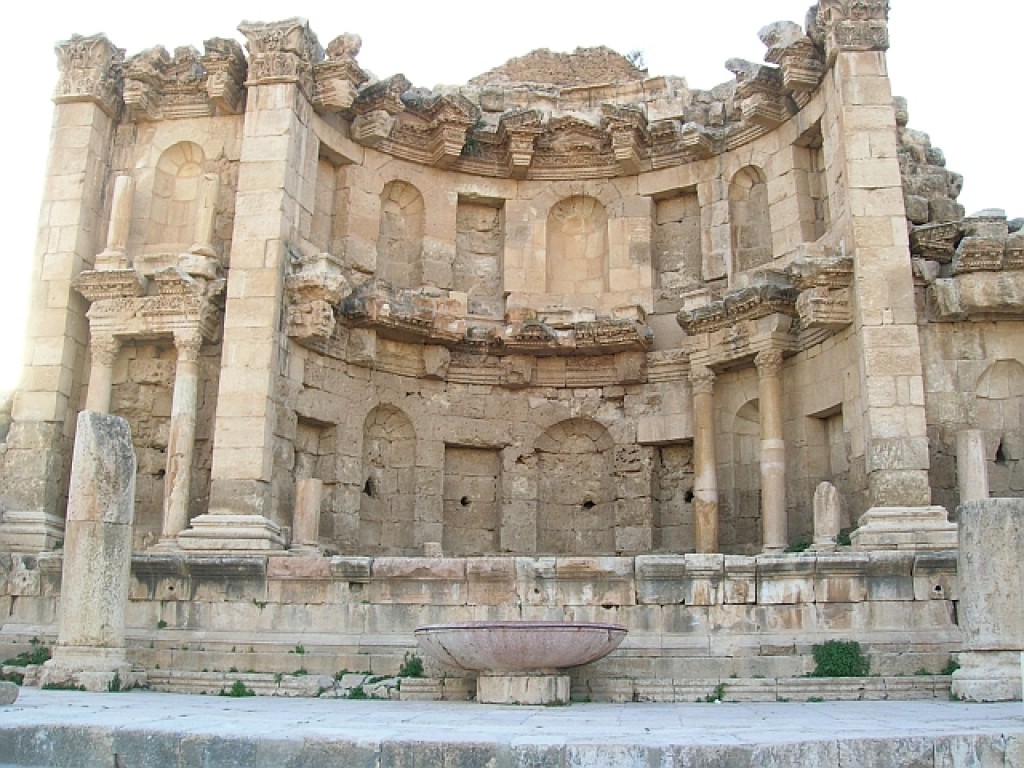 Zdjęcia: Jerash, północna Jordania, Nimfeum, JORDANIA Zdjęcia: Jerash, północna Jordania, Nimfeum, JORDANIA